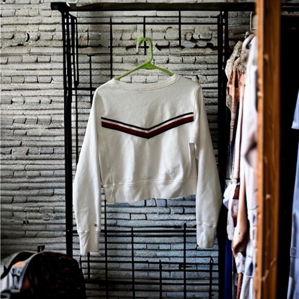 White and Black Striped Women's Top